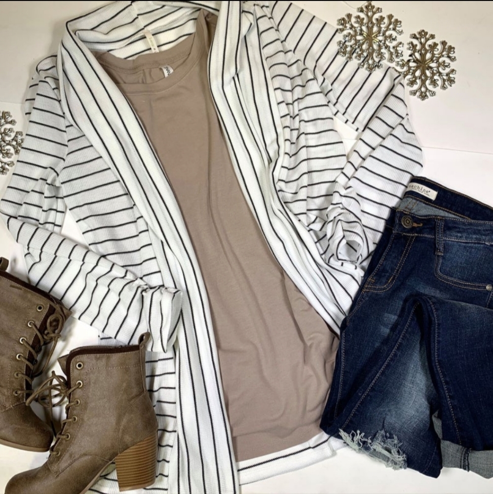 Lime N Chili striped thermal cardigan